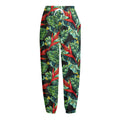 Banana Leaf Hawaiian Pattern Print Fleece Lined Knit Pants