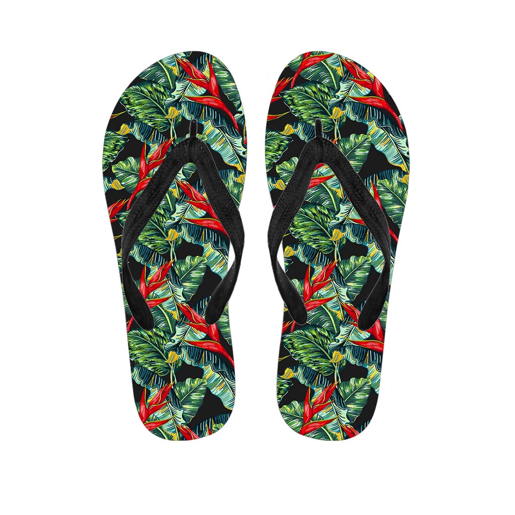 Banana Leaf Hawaiian Pattern Print Flip Flops