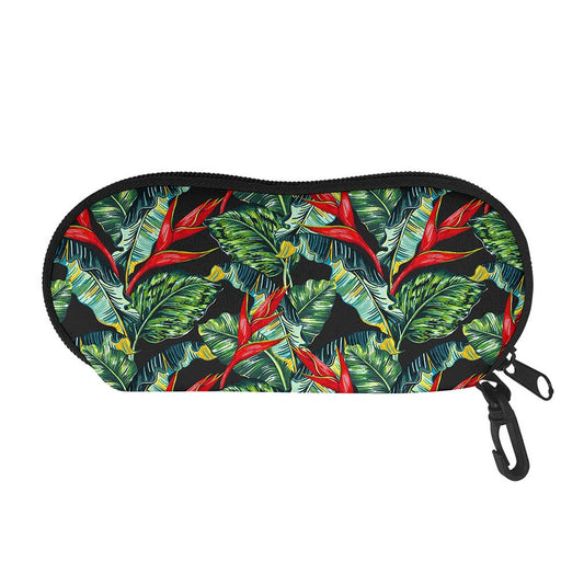 Banana Leaf Hawaiian Pattern Print Glasses Case