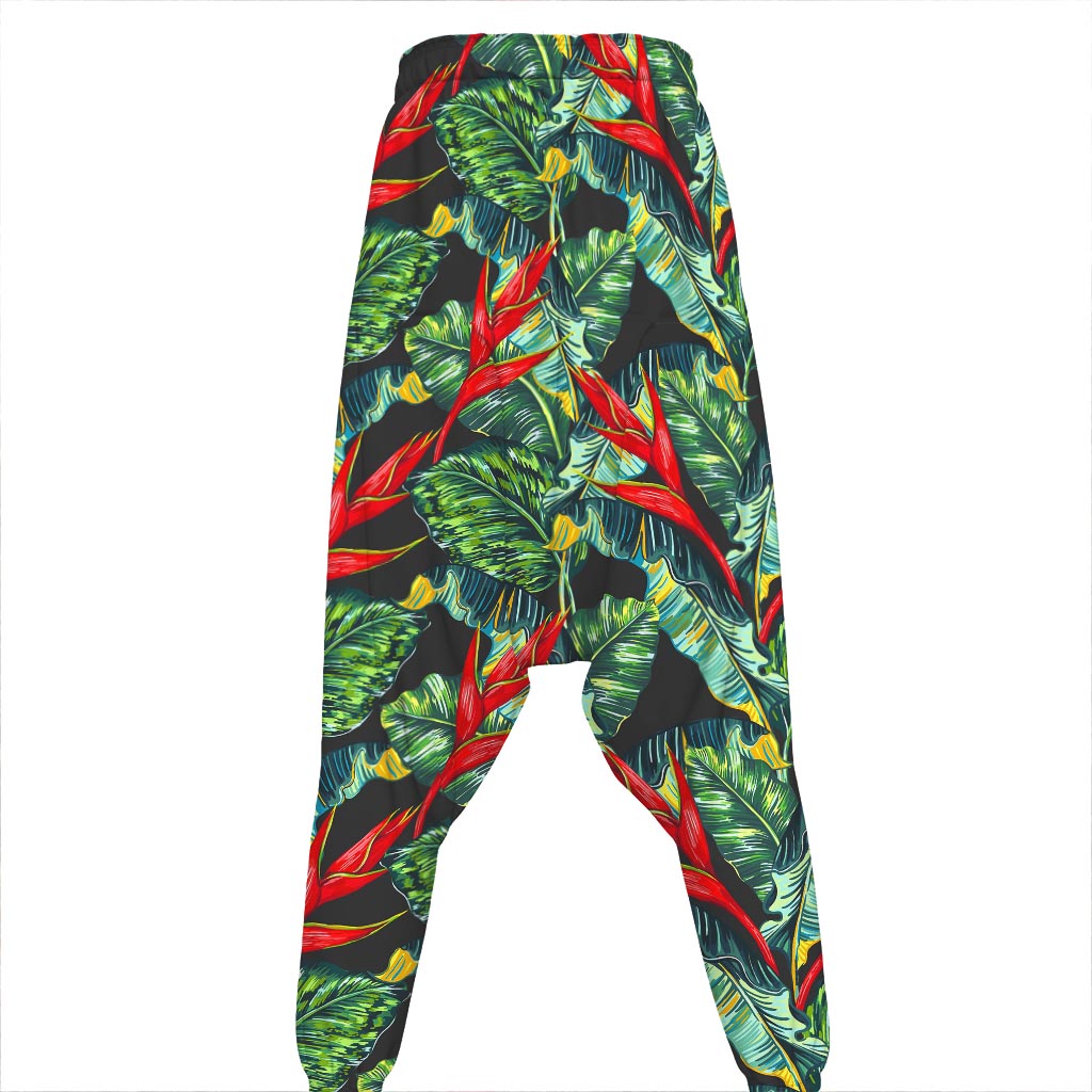 Banana Leaf Hawaiian Pattern Print Hammer Pants