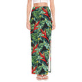 Banana Leaf Hawaiian Pattern Print High Slit Maxi Skirt