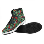 Banana Leaf Hawaiian Pattern Print High Top Leather Sneakers
