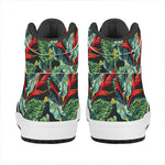Banana Leaf Hawaiian Pattern Print High Top Leather Sneakers