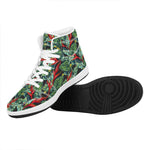 Banana Leaf Hawaiian Pattern Print High Top Leather Sneakers