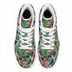 Banana Leaf Hawaiian Pattern Print High Top Leather Sneakers