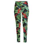 Banana Leaf Hawaiian Pattern Print High-Waisted Pocket Leggings