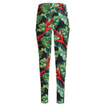 Banana Leaf Hawaiian Pattern Print High-Waisted Pocket Leggings