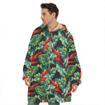 Banana Leaf Hawaiian Pattern Print Hoodie Blanket