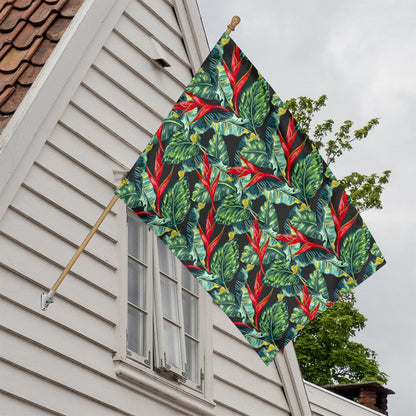 Banana Leaf Hawaiian Pattern Print House Flag
