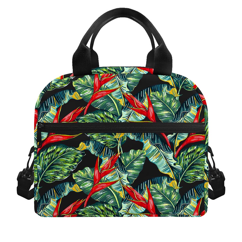 Banana Leaf Hawaiian Pattern Print Insulated Lunch Bag