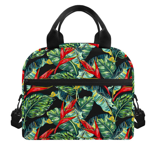 Banana Leaf Hawaiian Pattern Print Insulated Lunch Bag