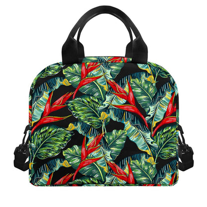 Banana Leaf Hawaiian Pattern Print Insulated Lunch Bag