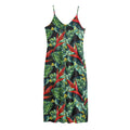 Banana Leaf Hawaiian Pattern Print Jersey Midi Cami Dress