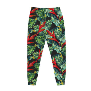 Banana Leaf Hawaiian Pattern Print Jogger Pants