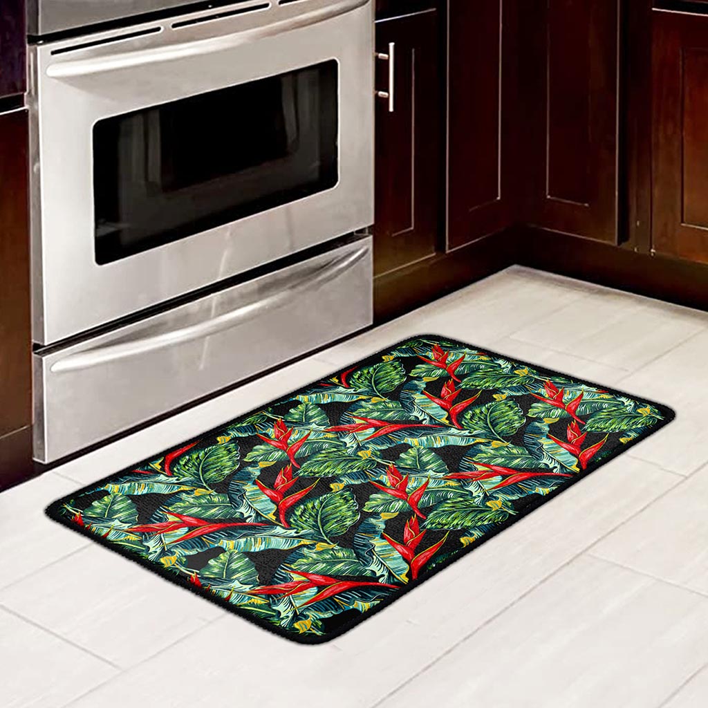 Banana Leaf Hawaiian Pattern Print Kitchen Mat