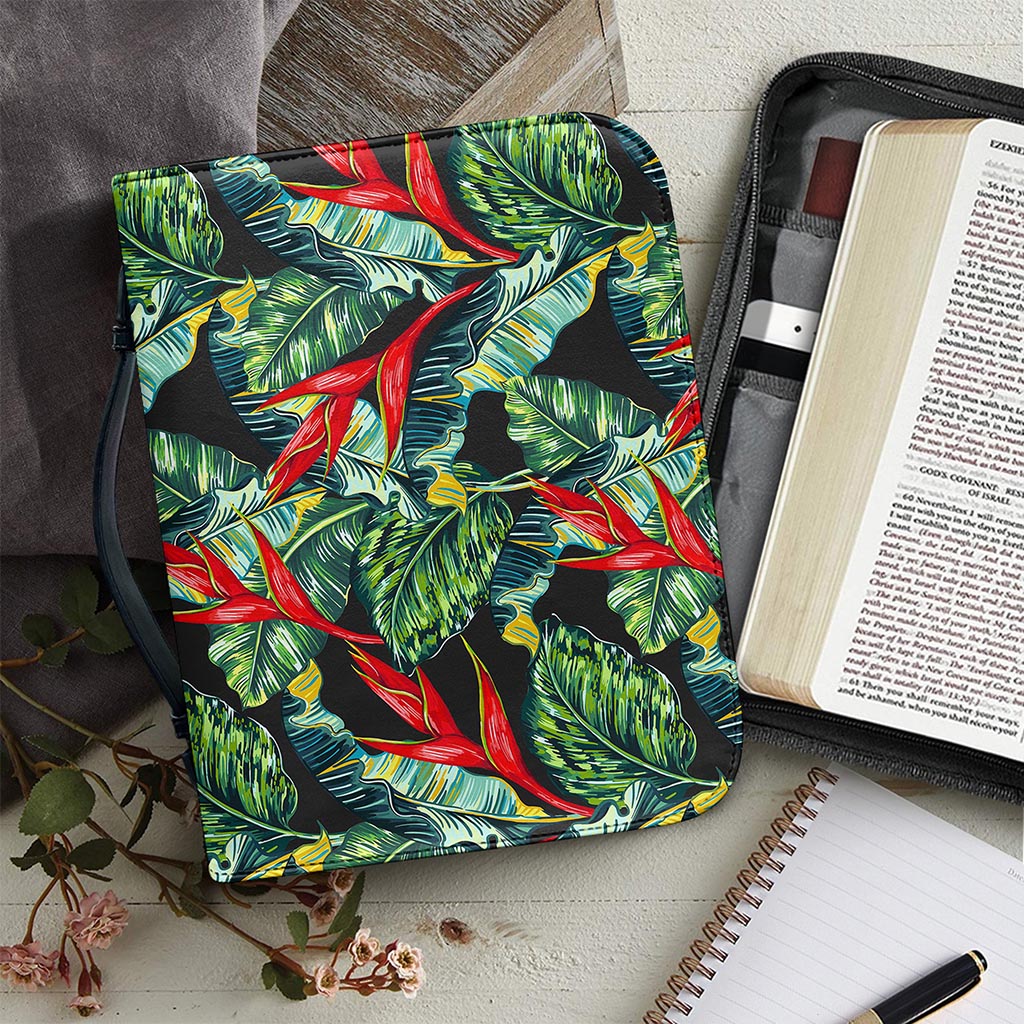 Banana Leaf Hawaiian Pattern Print Leather Bible Cover