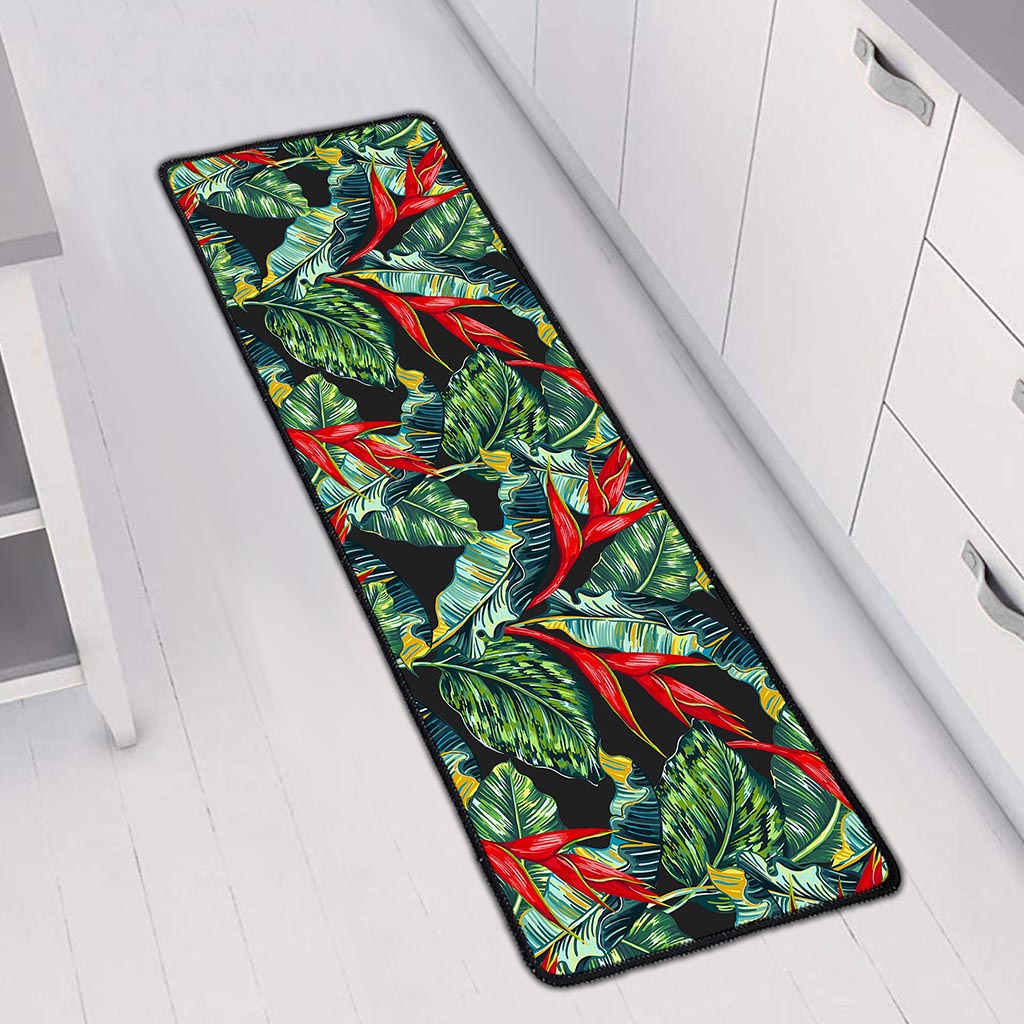 Banana Leaf Hawaiian Pattern Print Long Kitchen Mat