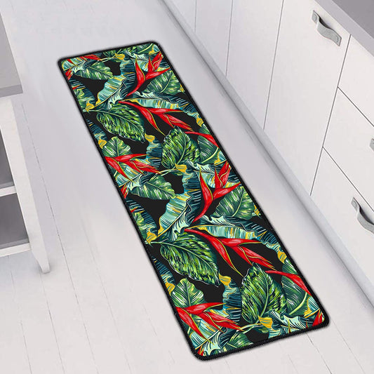 Banana Leaf Hawaiian Pattern Print Long Kitchen Mat