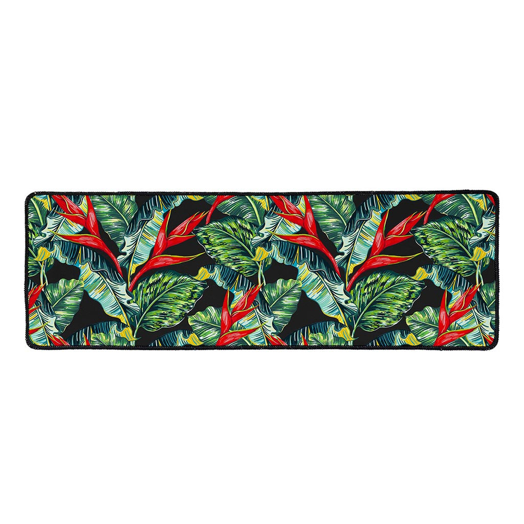 Banana Leaf Hawaiian Pattern Print Long Kitchen Mat