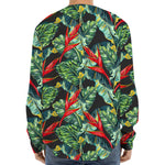 Banana Leaf Hawaiian Pattern Print Long Sleeve Baseball Jersey