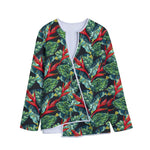 Banana Leaf Hawaiian Pattern Print Long Sleeve Short Coat