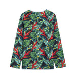 Banana Leaf Hawaiian Pattern Print Long Sleeve Short Coat