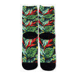 Banana Leaf Hawaiian Pattern Print Long Socks