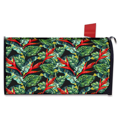 Banana Leaf Hawaiian Pattern Print Mailbox Cover