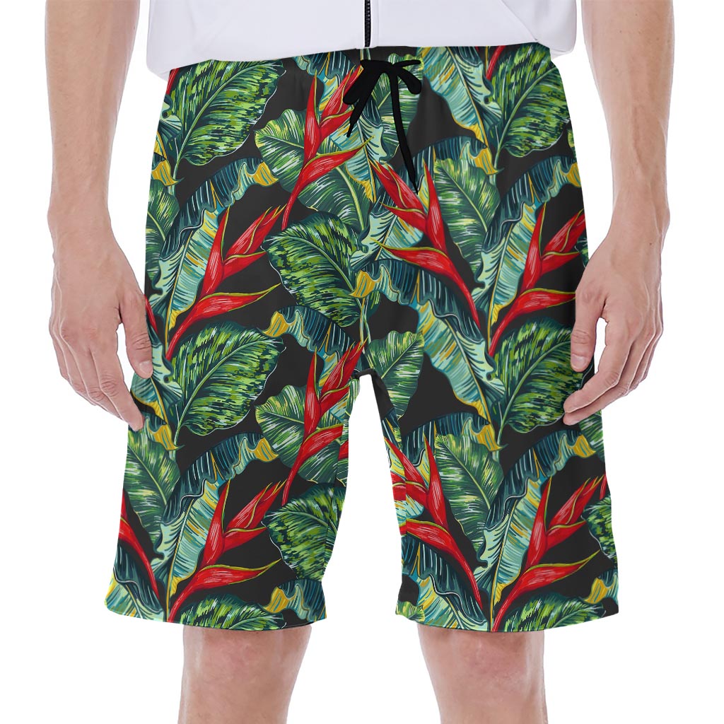 Banana Leaf Hawaiian Pattern Print Men's Beach Shorts