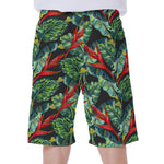 Banana Leaf Hawaiian Pattern Print Men's Beach Shorts