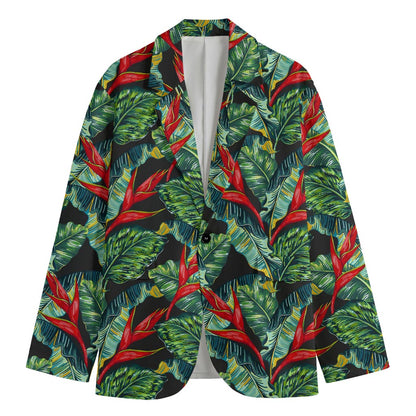 Banana Leaf Hawaiian Pattern Print Men's Blazer