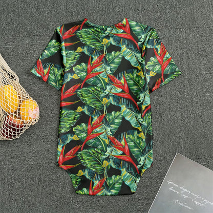 Banana Leaf Hawaiian Pattern Print Men's Bodysuit