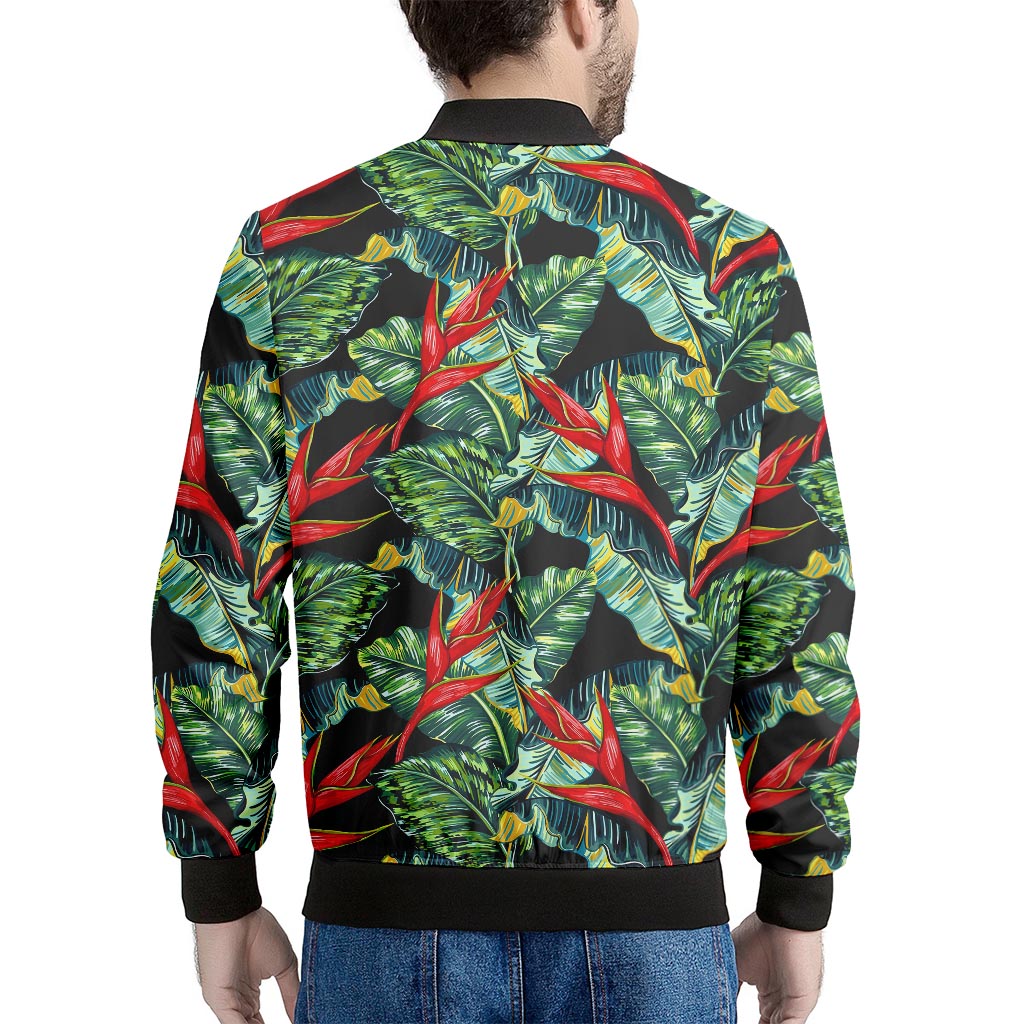 Banana Leaf Hawaiian Pattern Print Men's Bomber Jacket