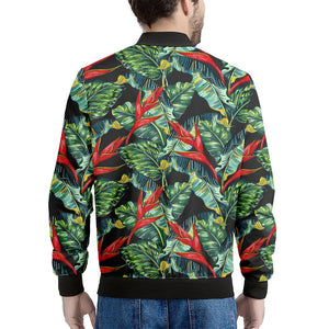 Banana Leaf Hawaiian Pattern Print Men's Bomber Jacket