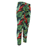 Banana Leaf Hawaiian Pattern Print Men's Compression Pants