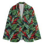 Banana Leaf Hawaiian Pattern Print Men's Cotton Blazer
