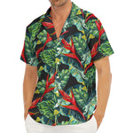 Banana Leaf Hawaiian Pattern Print Men's Deep V-Neck Shirt