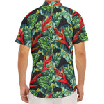 Banana Leaf Hawaiian Pattern Print Men's Deep V-Neck Shirt