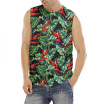 Banana Leaf Hawaiian Pattern Print Men's Fitness Tank Top