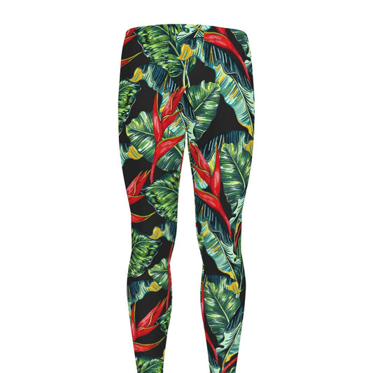 Banana Leaf Hawaiian Pattern Print Men's leggings