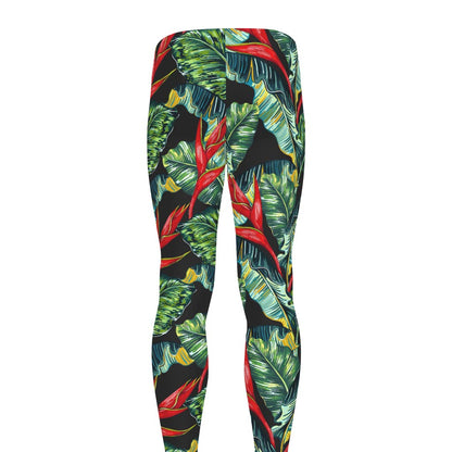 Banana Leaf Hawaiian Pattern Print Men's leggings