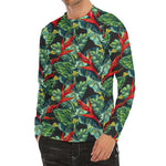 Banana Leaf Hawaiian Pattern Print Men's Long Sleeve Rash Guard
