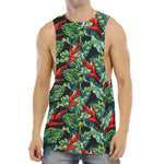 Banana Leaf Hawaiian Pattern Print Men's Muscle Tank Top
