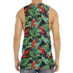 Banana Leaf Hawaiian Pattern Print Men's Muscle Tank Top