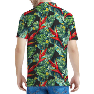 Banana Leaf Hawaiian Pattern Print Men's Polo Shirt