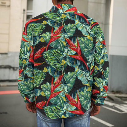 Banana Leaf Hawaiian Pattern Print Men's Shirt Jacket