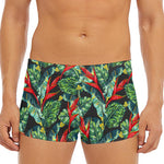 Banana Leaf Hawaiian Pattern Print Men's Short Boxer Briefs