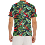 Banana Leaf Hawaiian Pattern Print Men's Short Sleeve Rash Guard