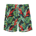 Banana Leaf Hawaiian Pattern Print Men's Athletic Shorts
