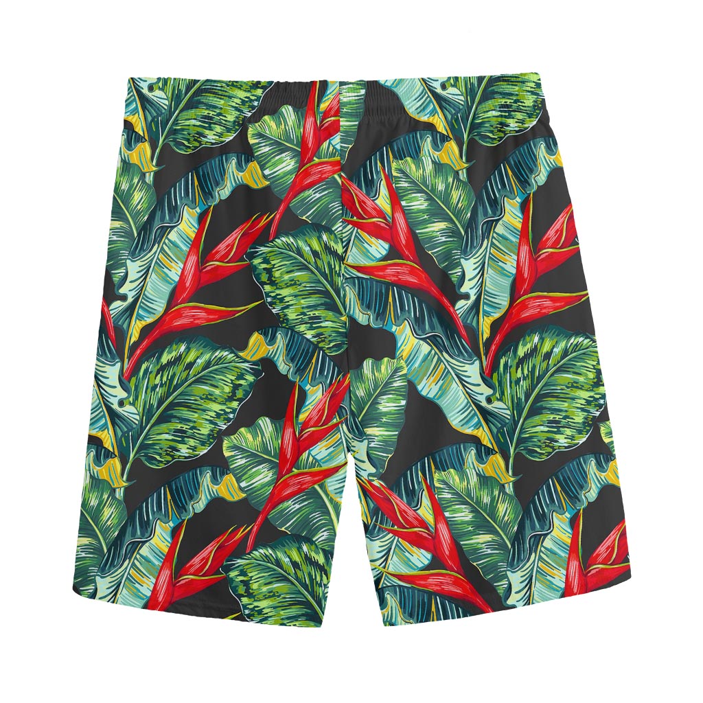 Banana Leaf Hawaiian Pattern Print Men's Sports Shorts